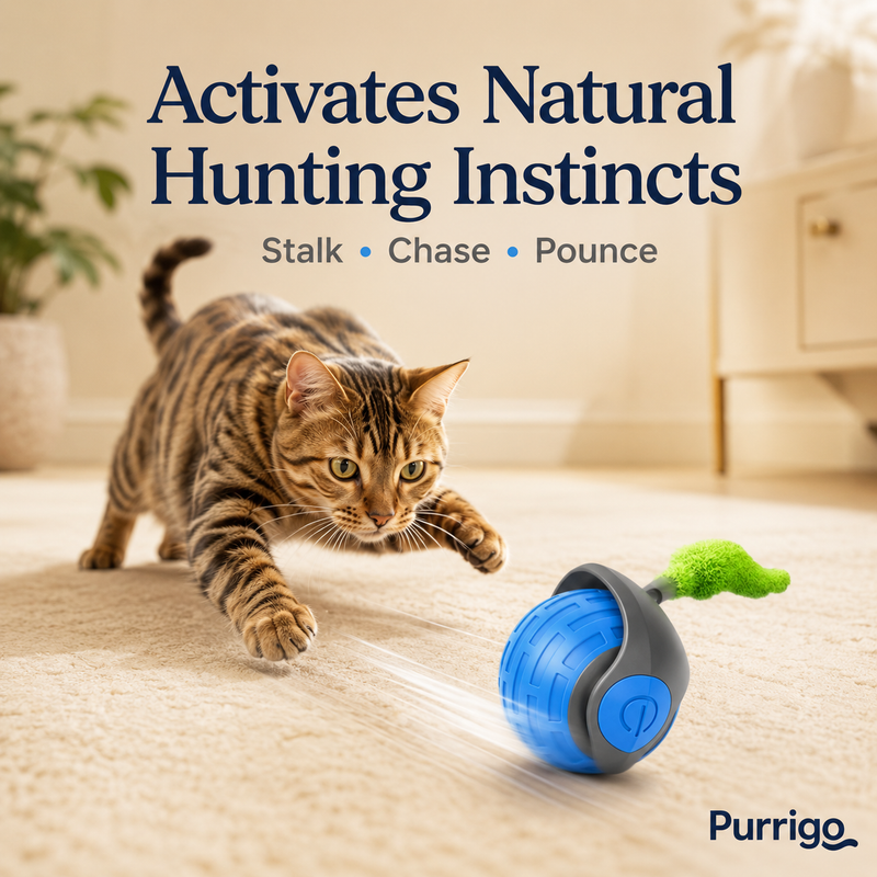 Cat playing with Purrigo Turbo Tail